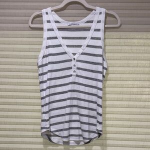 Michael Stars Striped Gray and White Women's Tank Top